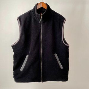 Levi's Fleece Zip Up Vest, Black/Grey, Size L